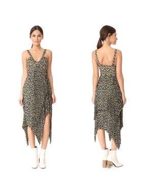 A.L.C. • Kendall Ikat Print Silk Layer Dress size 10